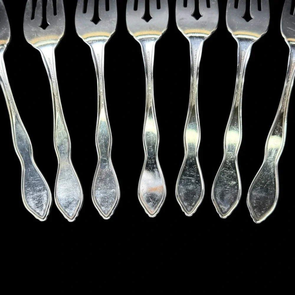 1881 Rogers Oneida LTD Twilight 7 Salad‎ Forks Stainless Steel Flatware